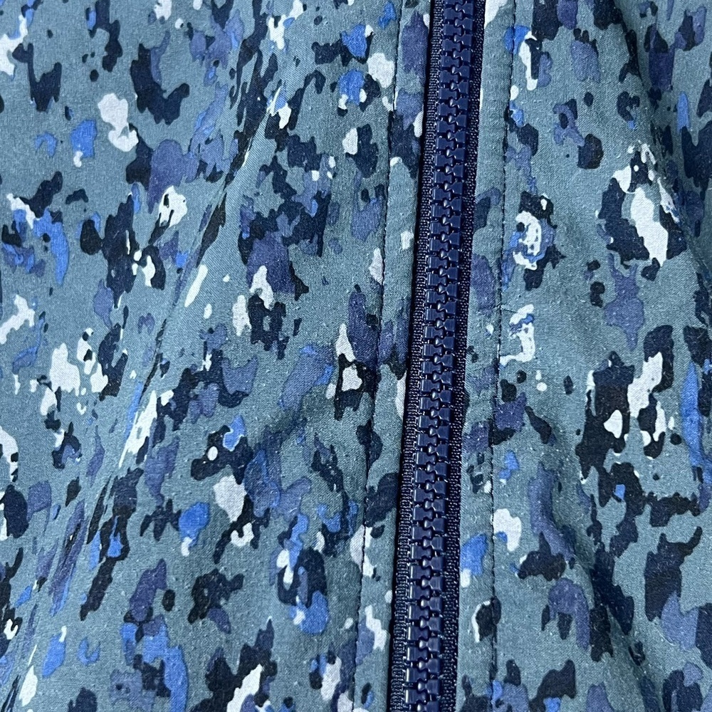 Athleta Brooklyn Bomber Jacket Patterned Blue Xs - image 5